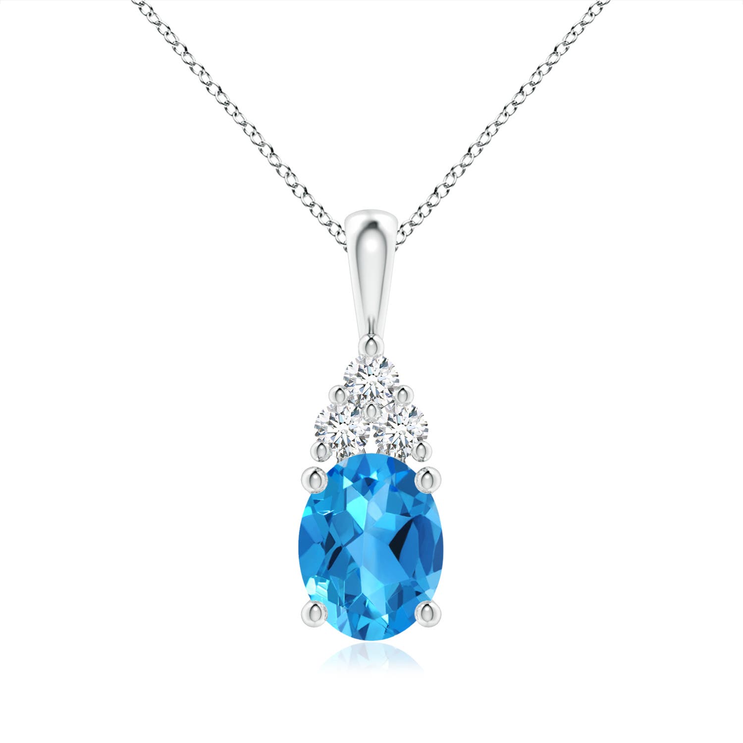 AAAA - Swiss Blue Topaz / 2.48 CT / 14 KT White Gold