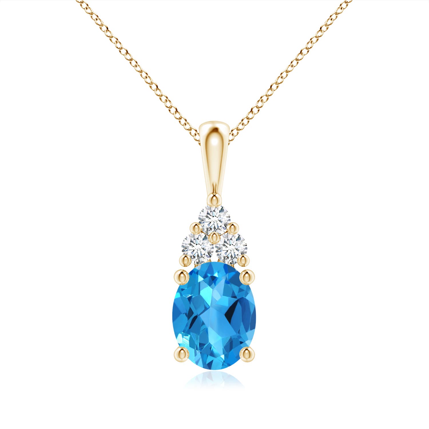 AAAA - Swiss Blue Topaz / 2.48 CT / 14 KT Yellow Gold