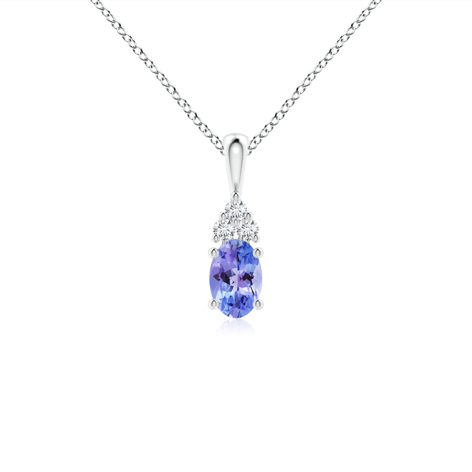 AAA - Tanzanite / 0.51 CT / 14 KT White Gold