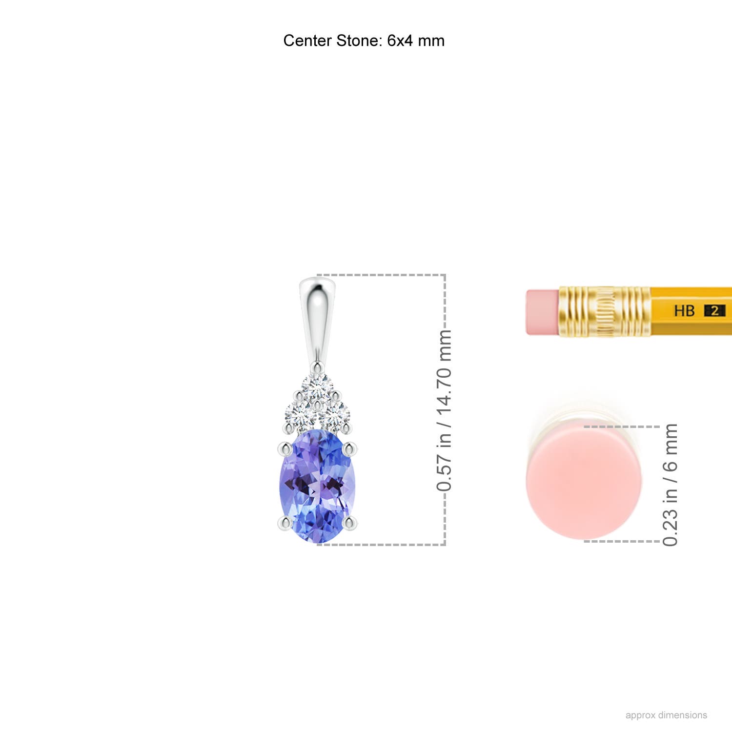 AAA - Tanzanite / 0.51 CT / 14 KT White Gold