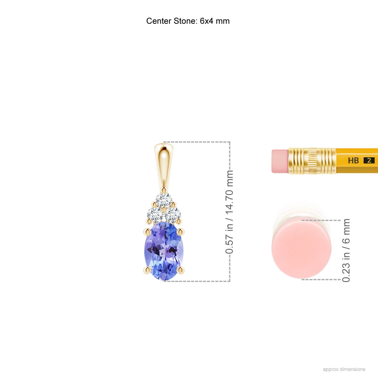 AAA - Tanzanite / 0.51 CT / 14 KT Yellow Gold