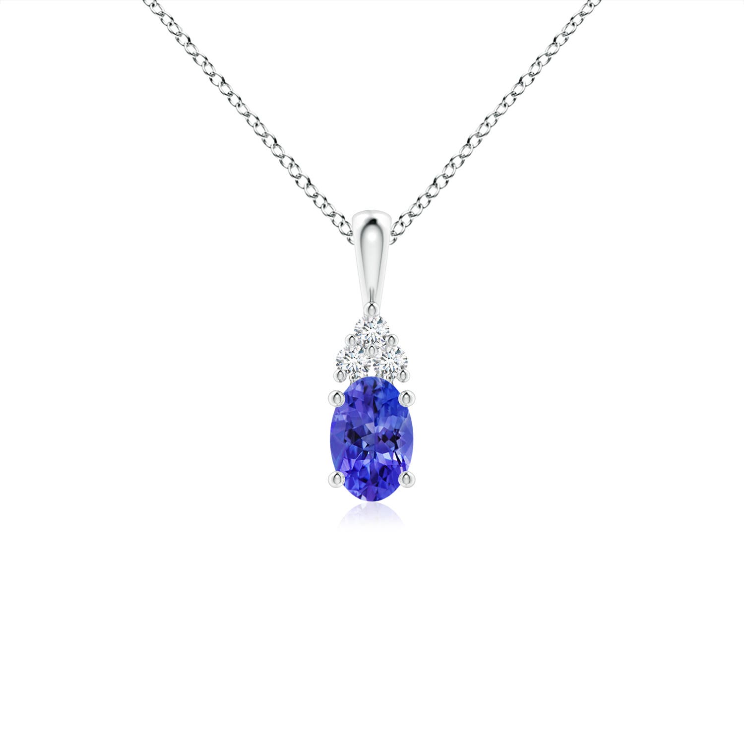 AAAA - Tanzanite / 0.51 CT / 14 KT White Gold