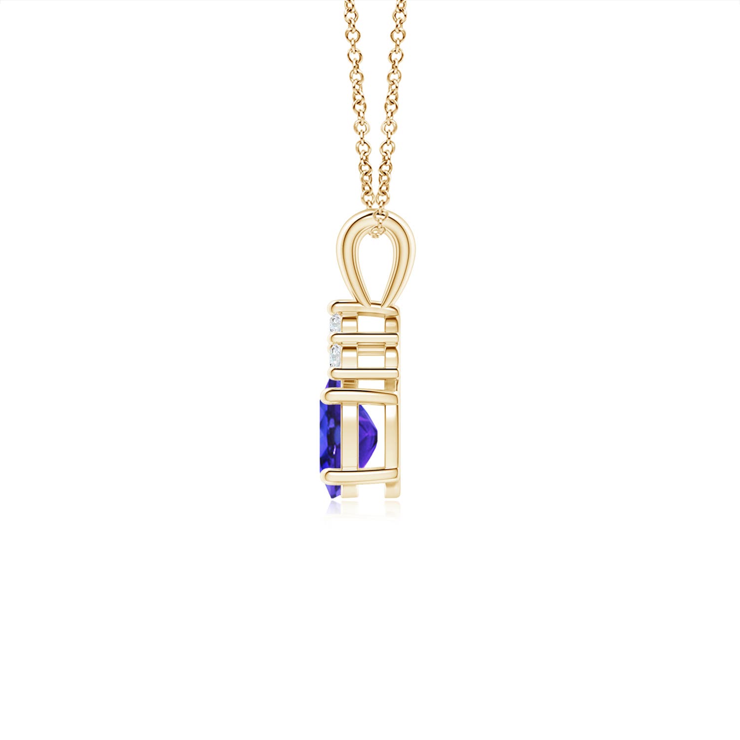 AAAA - Tanzanite / 0.51 CT / 14 KT Yellow Gold