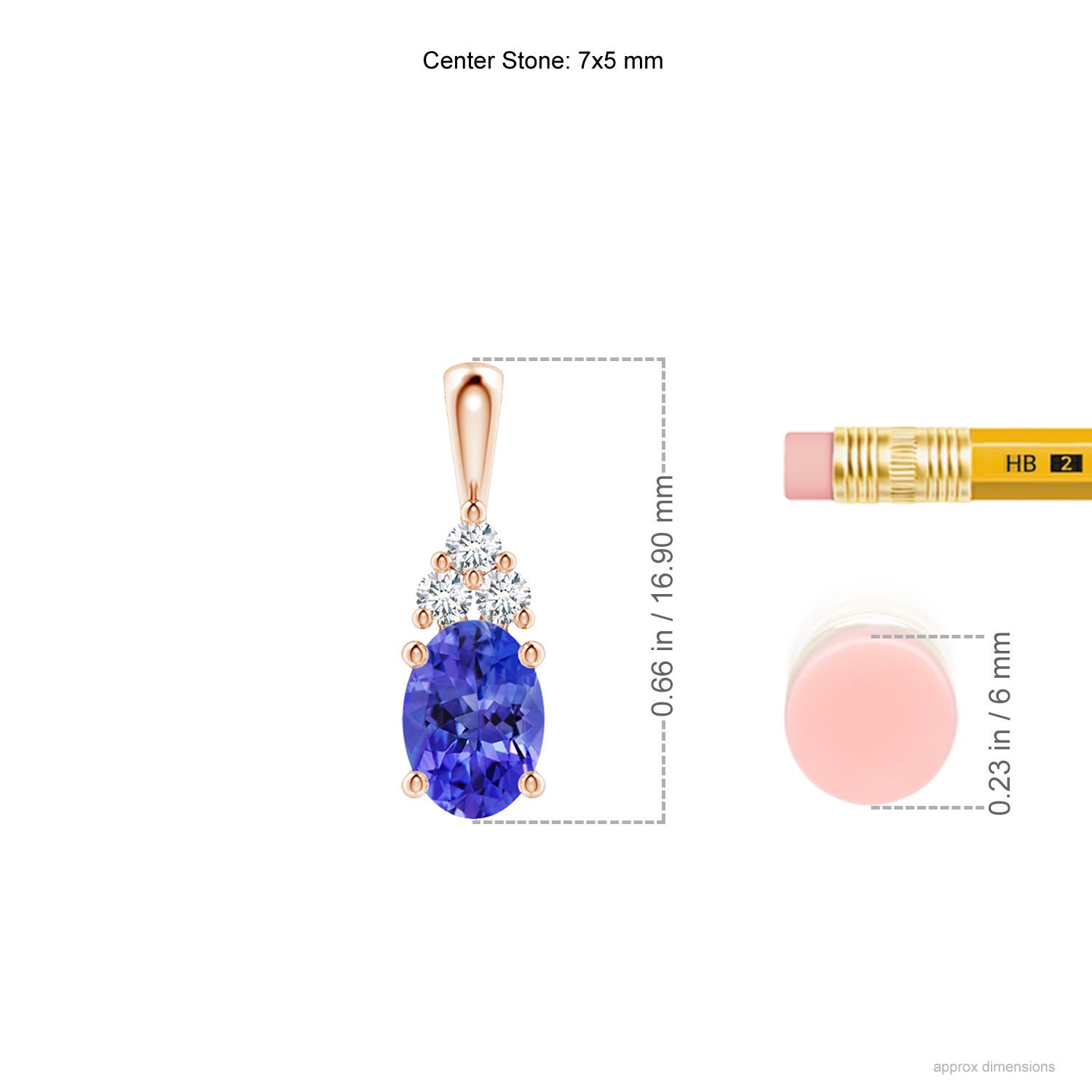 AAA - Tanzanite / 0.91 CT / 14 KT Rose Gold