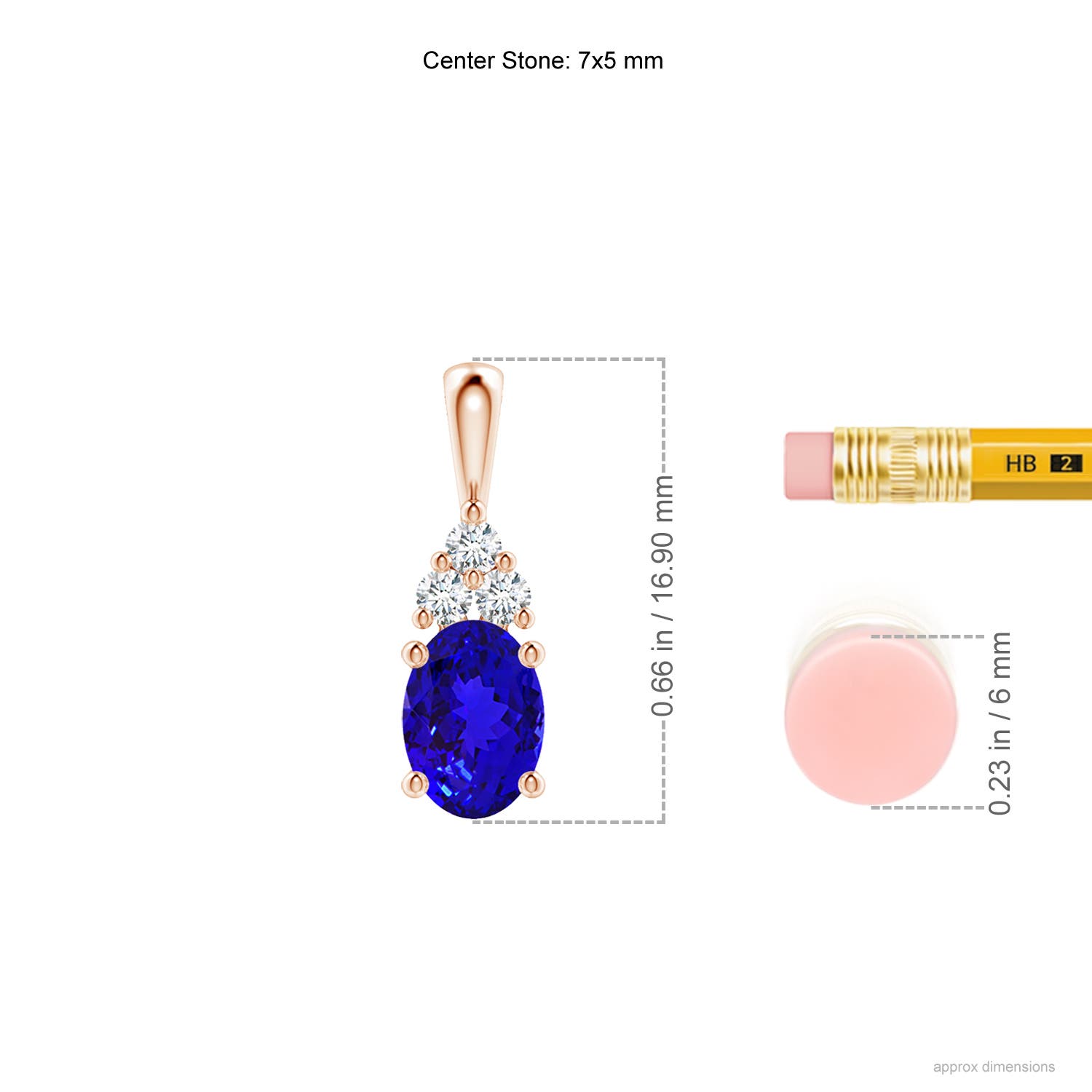 AAAA - Tanzanite / 0.91 CT / 14 KT Rose Gold