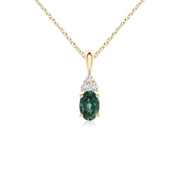 Drop Yellow Gold Teal Montana Sapphire Necklaces & Pendants