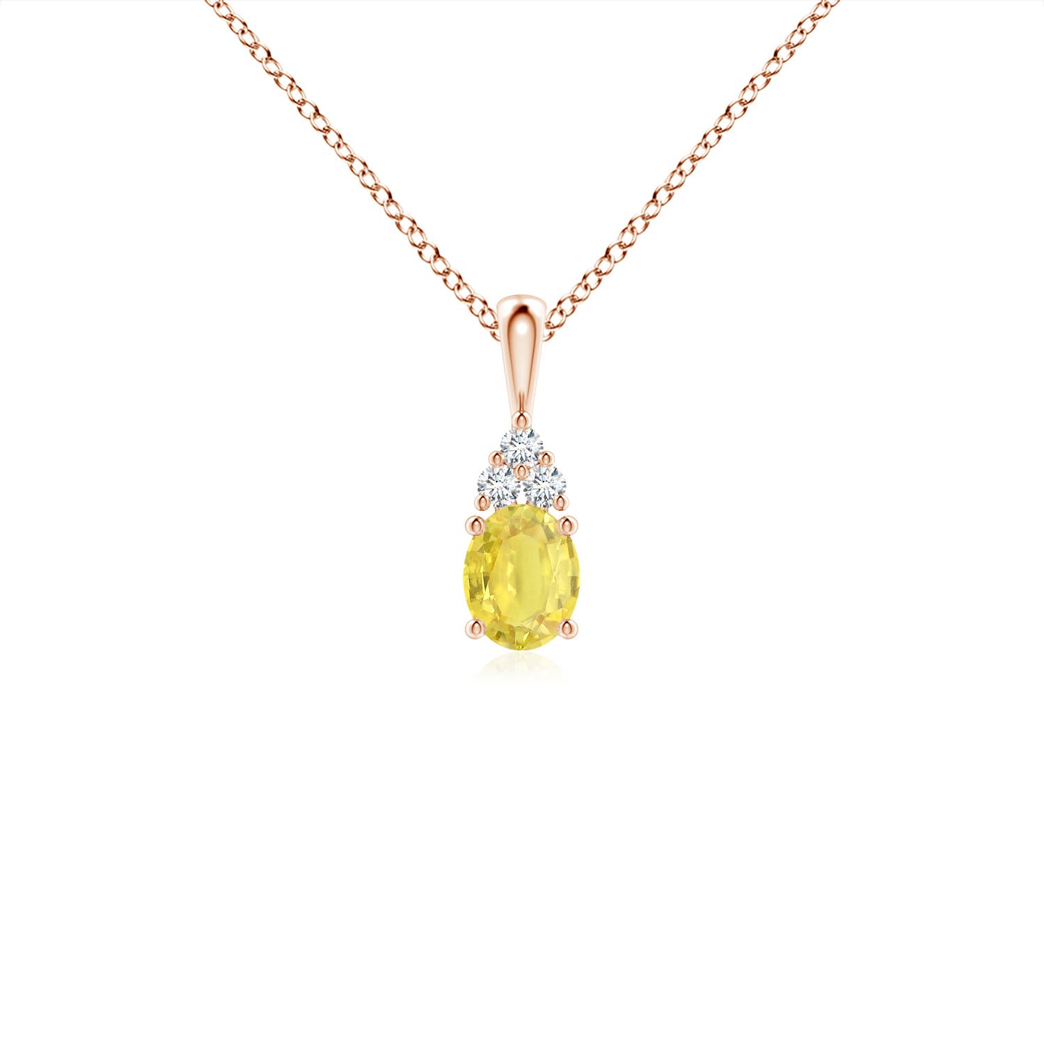 A - Yellow Sapphire / 0.49 CT / 14 KT Rose Gold