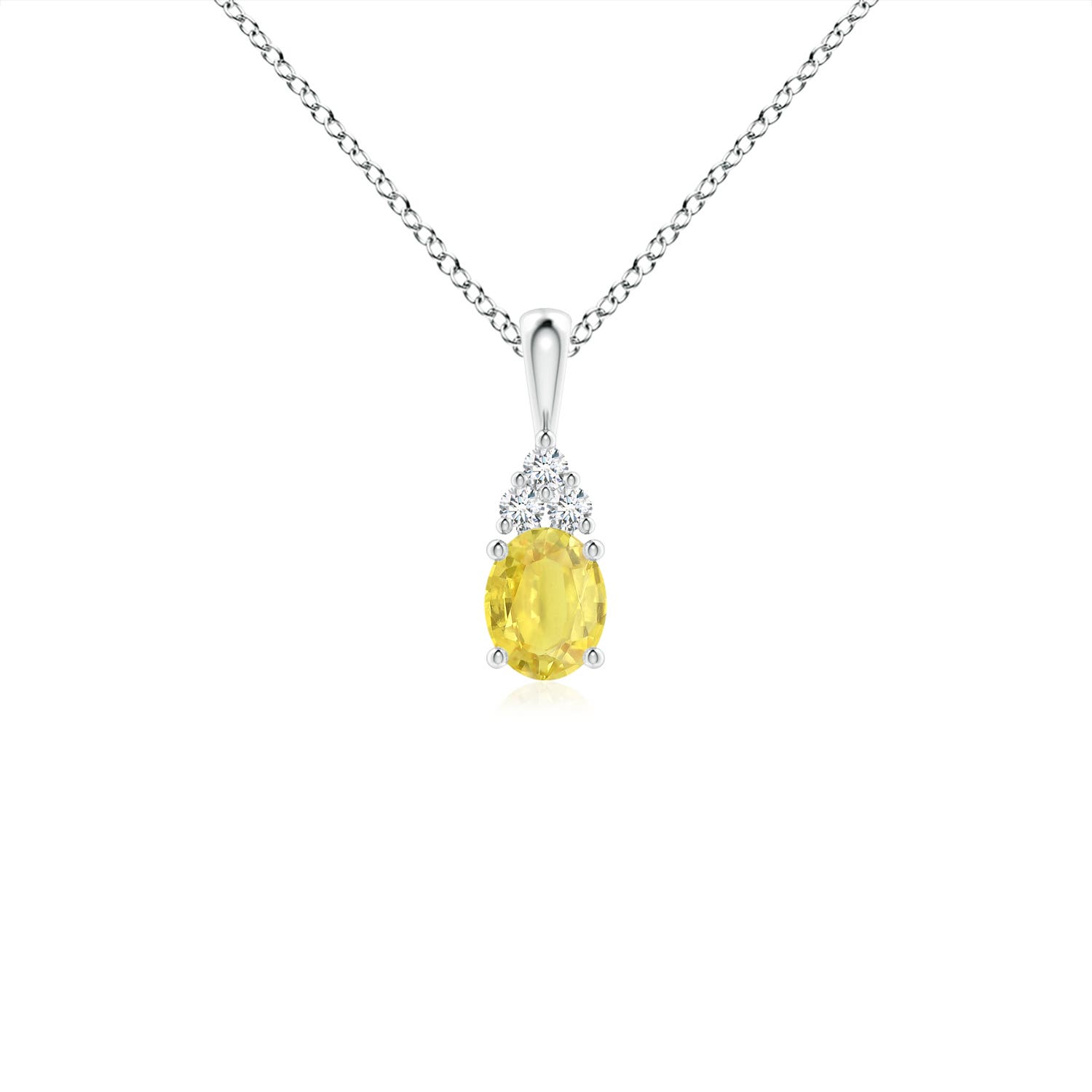 A - Yellow Sapphire / 0.49 CT / 14 KT White Gold