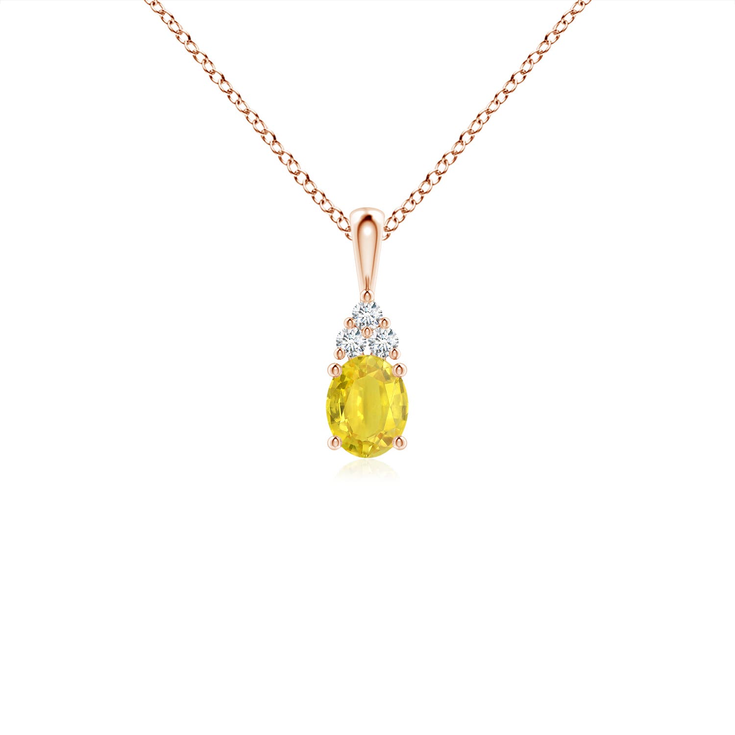 AA - Yellow Sapphire / 0.49 CT / 14 KT Rose Gold