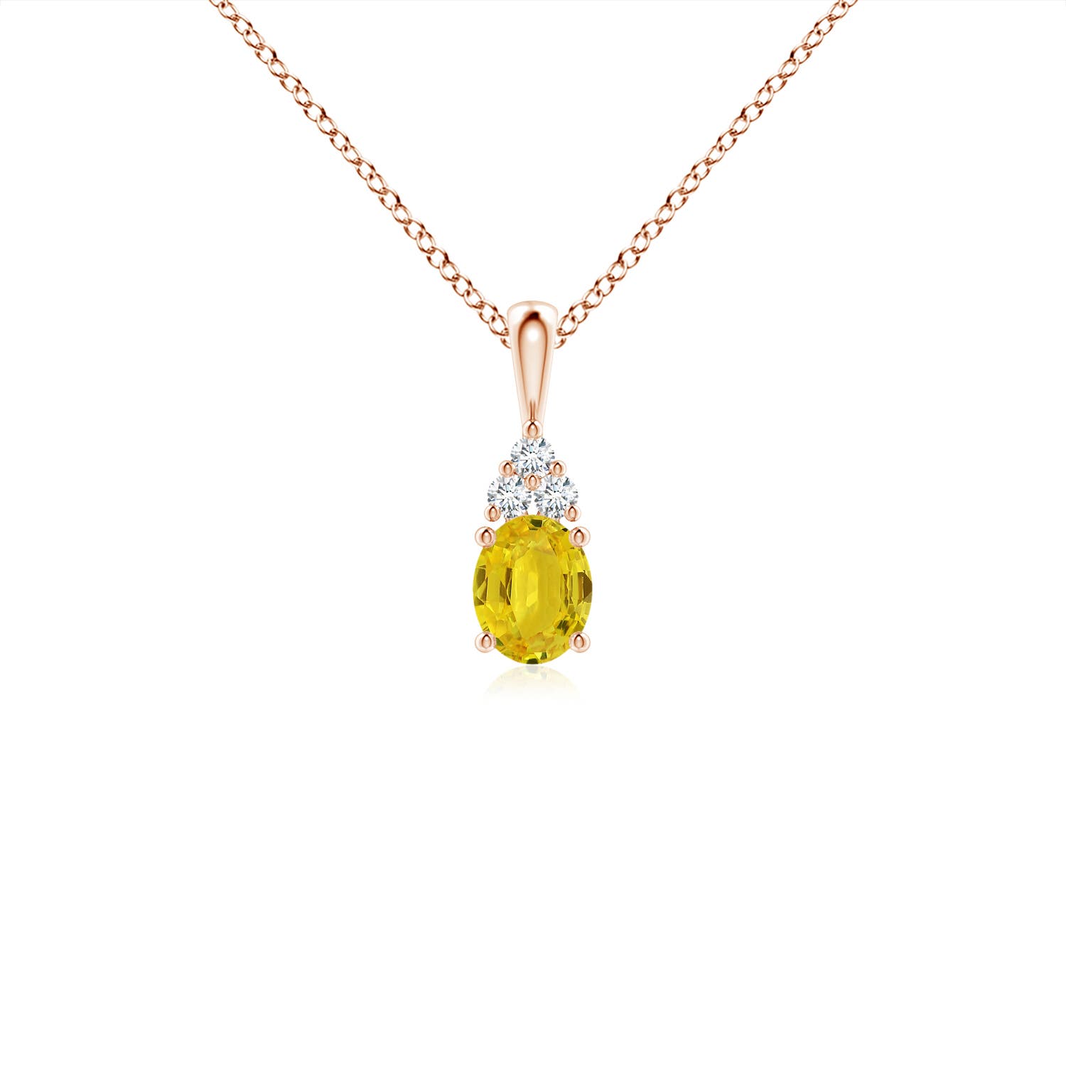 AAA - Yellow Sapphire / 0.49 CT / 14 KT Rose Gold