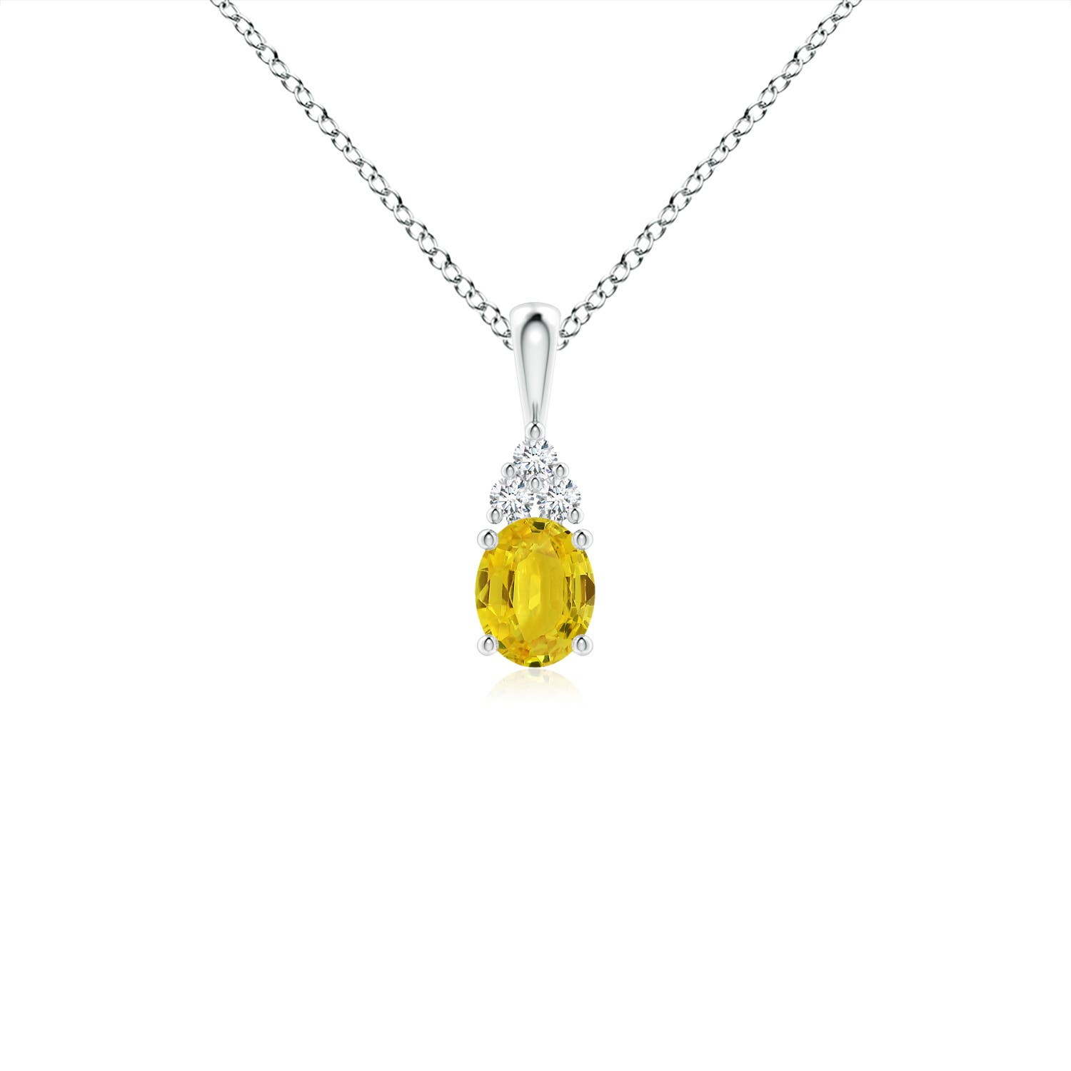 AAA - Yellow Sapphire / 0.49 CT / 14 KT White Gold