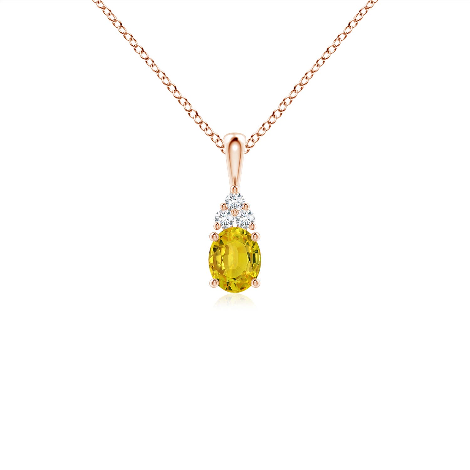 AAAA - Yellow Sapphire / 0.49 CT / 14 KT Rose Gold