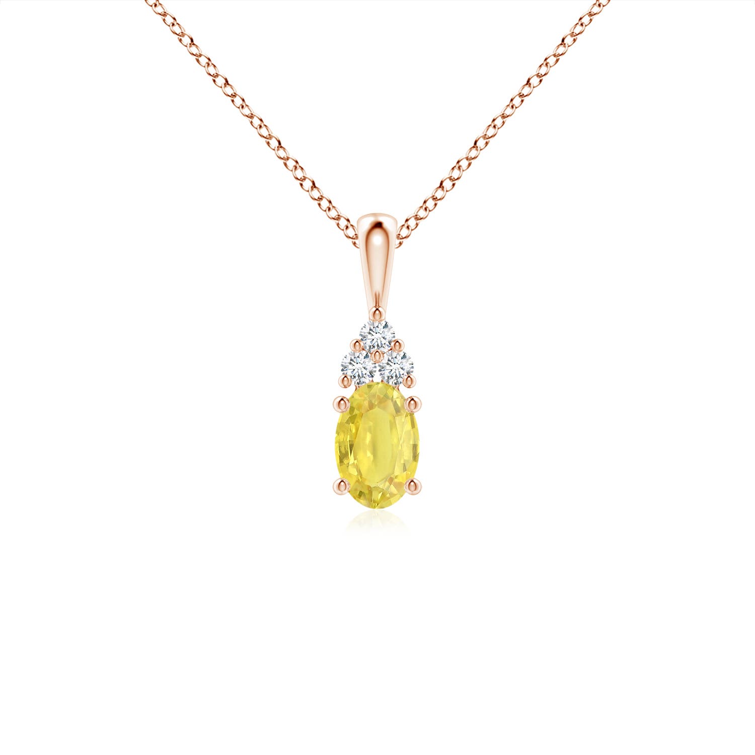 A - Yellow Sapphire / 0.72 CT / 14 KT Rose Gold