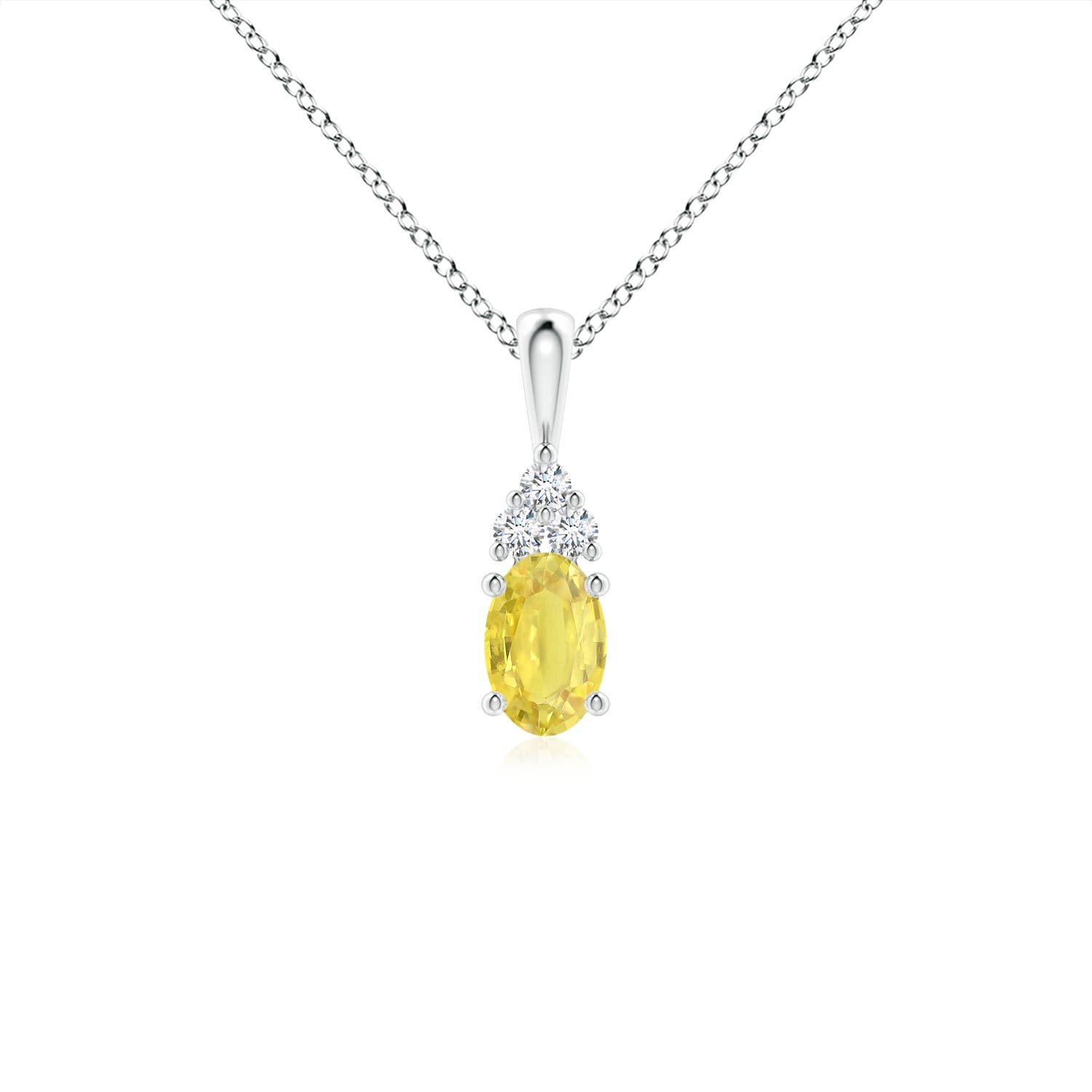 A - Yellow Sapphire / 0.72 CT / 14 KT White Gold