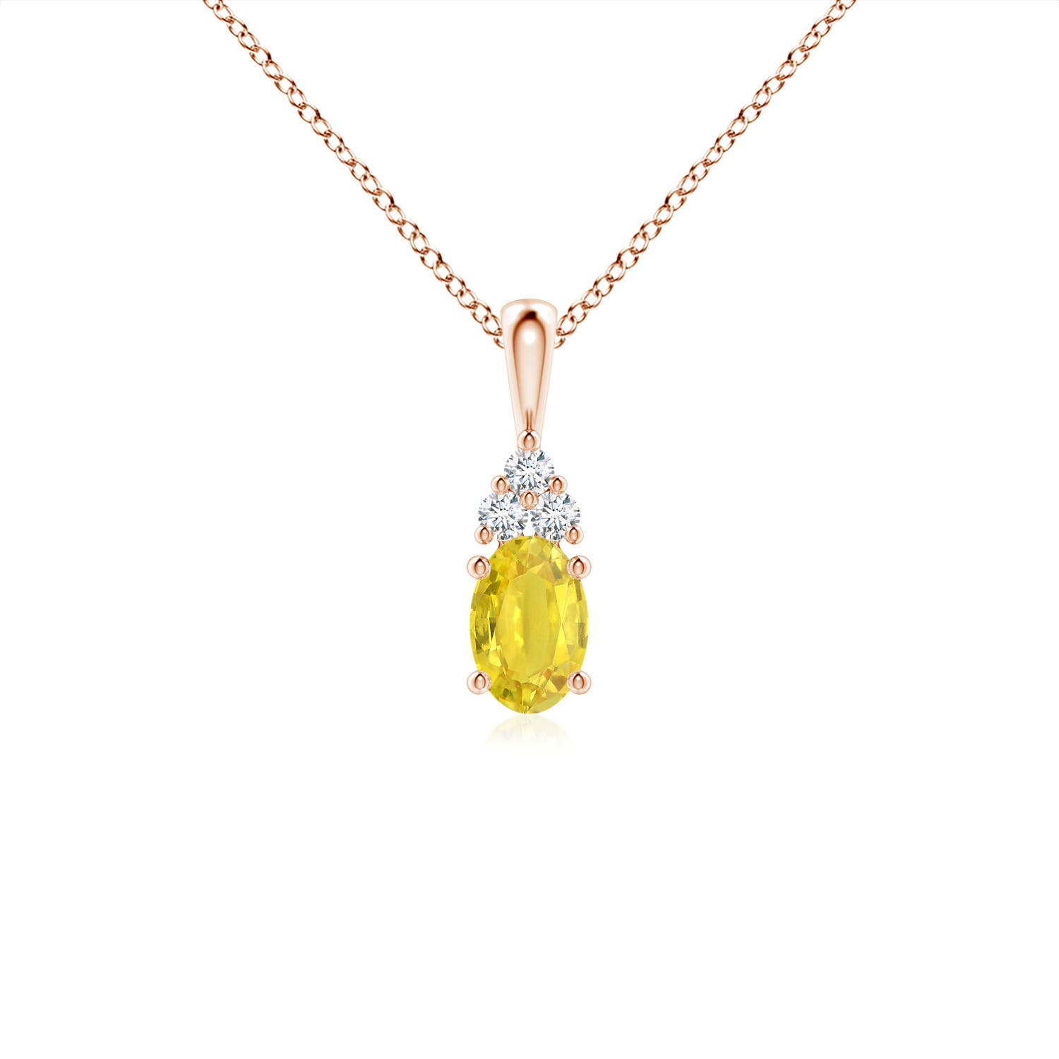 AA - Yellow Sapphire / 0.72 CT / 14 KT Rose Gold