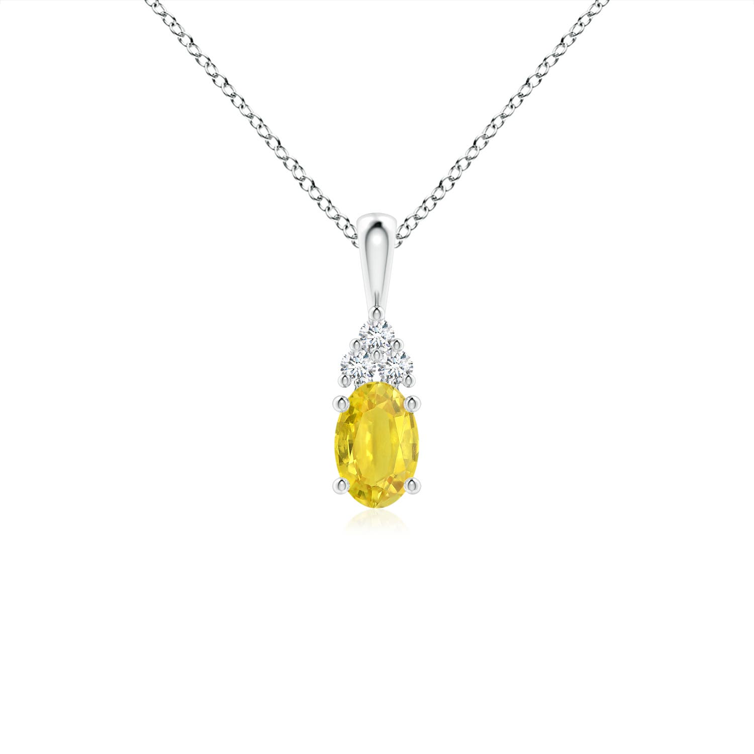 AA - Yellow Sapphire / 0.72 CT / 14 KT White Gold