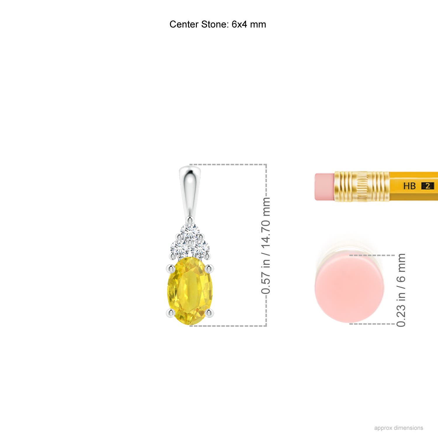 AA - Yellow Sapphire / 0.72 CT / 14 KT White Gold