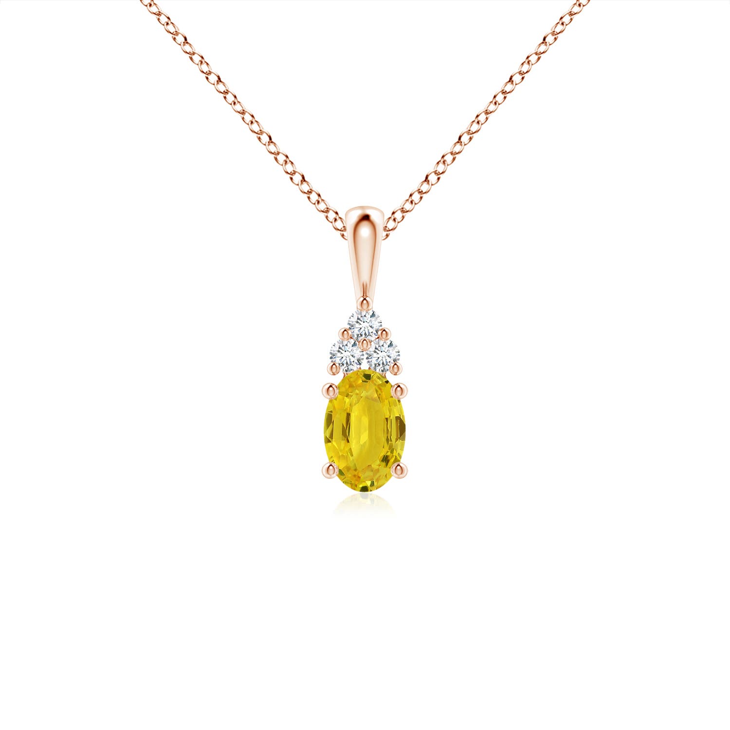 AAA - Yellow Sapphire / 0.72 CT / 14 KT Rose Gold