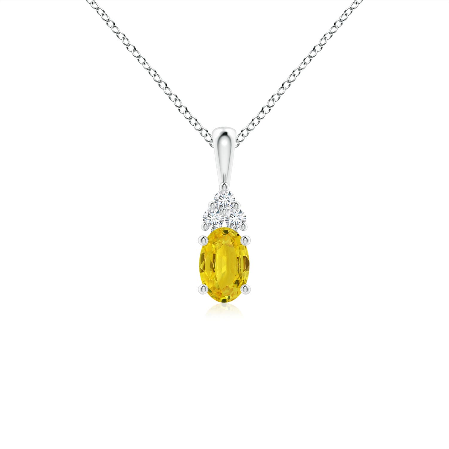 AAA - Yellow Sapphire / 0.72 CT / 14 KT White Gold