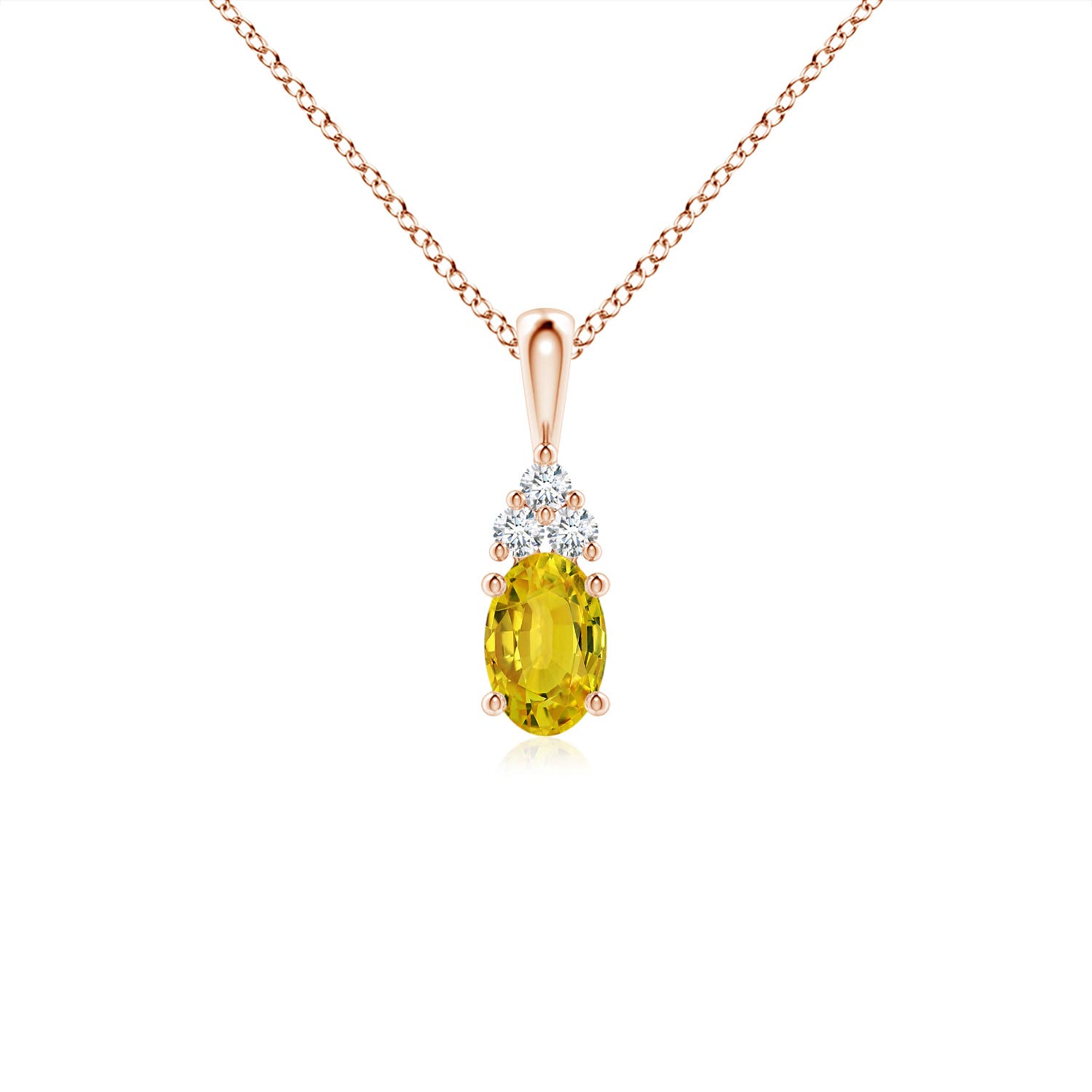 AAAA - Yellow Sapphire / 0.72 CT / 14 KT Rose Gold