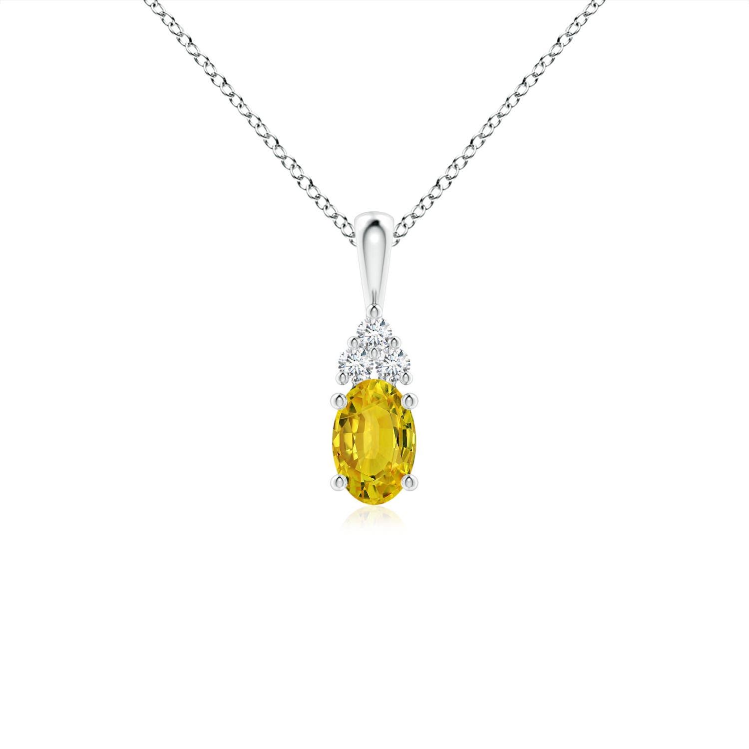 AAAA - Yellow Sapphire / 0.72 CT / 14 KT White Gold