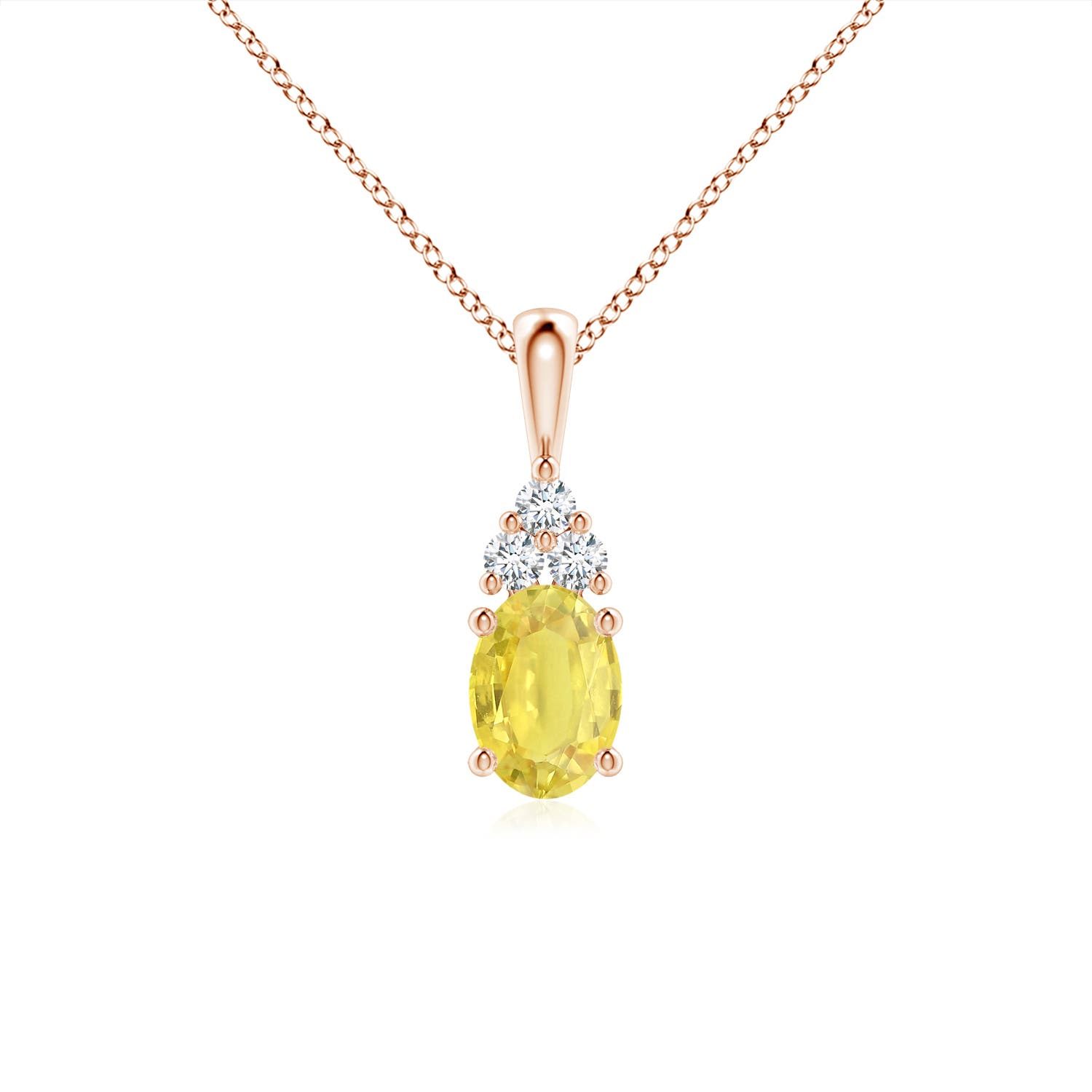 A - Yellow Sapphire / 1.11 CT / 14 KT Rose Gold