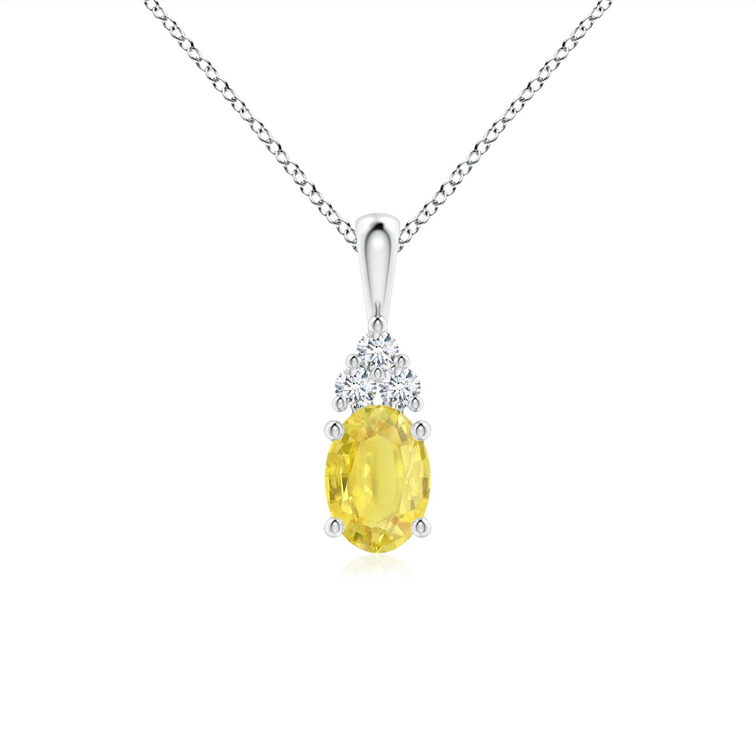 A - Yellow Sapphire / 1.11 CT / 14 KT White Gold