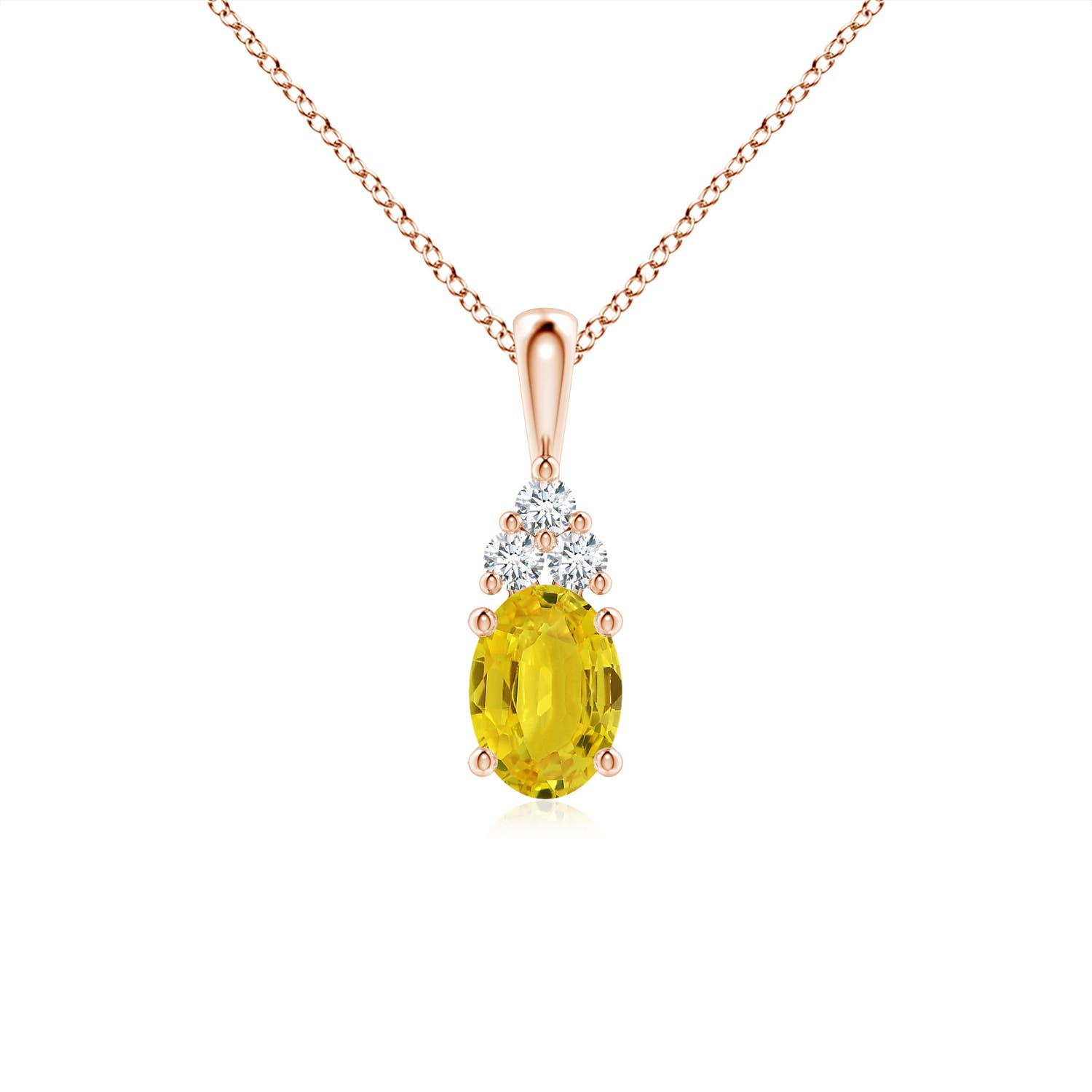 AAA - Yellow Sapphire / 1.11 CT / 14 KT Rose Gold