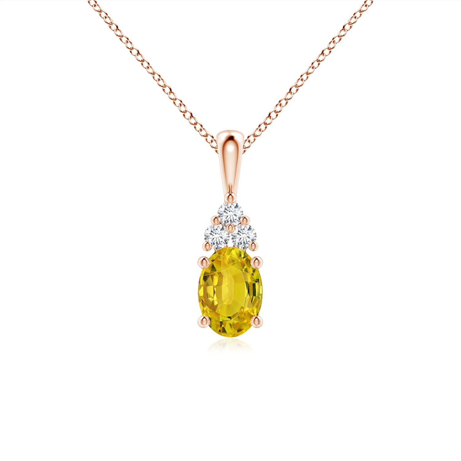 AAAA - Yellow Sapphire / 1.11 CT / 14 KT Rose Gold