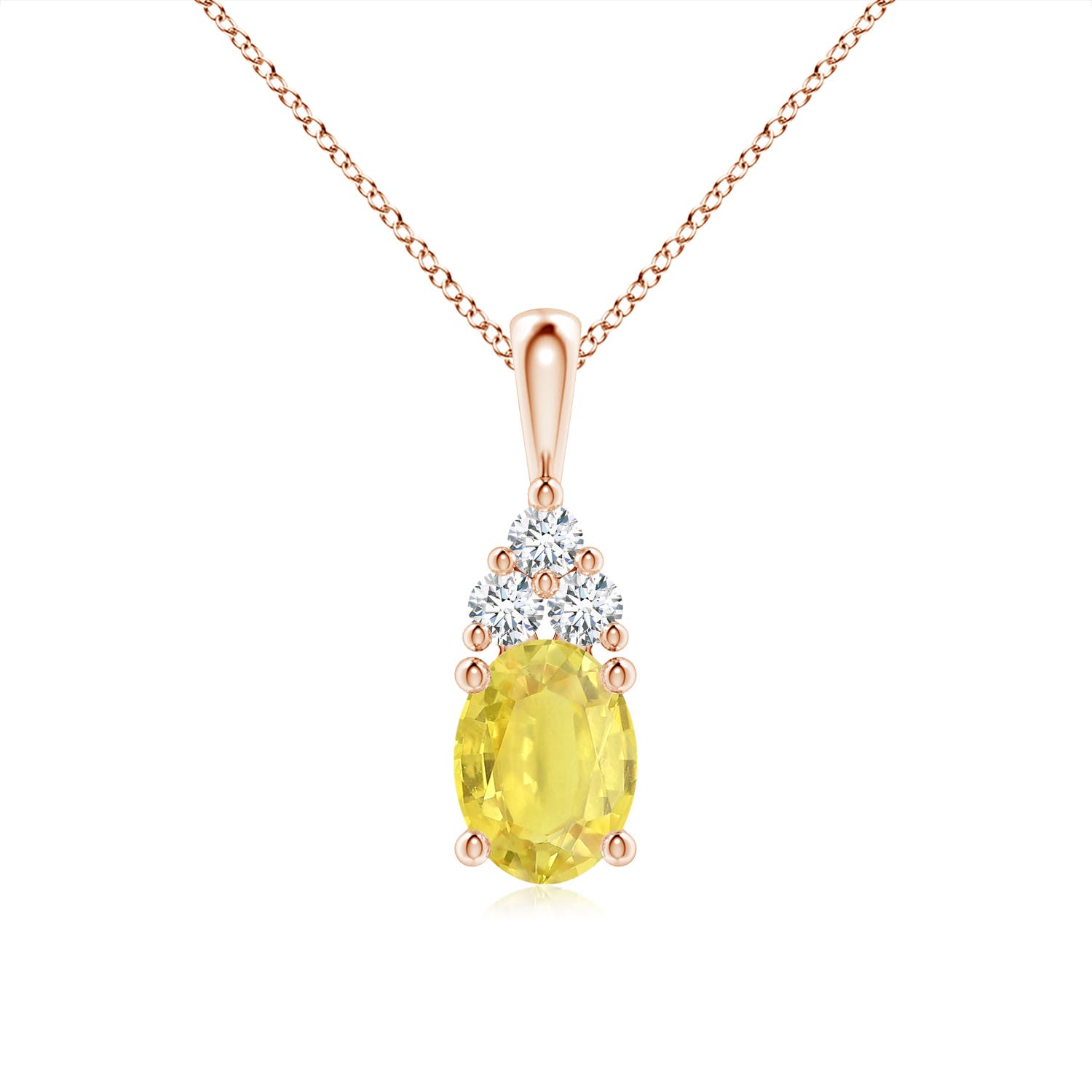 A - Yellow Sapphire / 1.71 CT / 14 KT Rose Gold