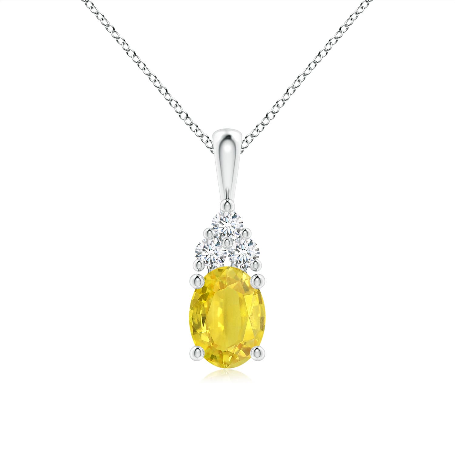 AA - Yellow Sapphire / 1.71 CT / 14 KT White Gold