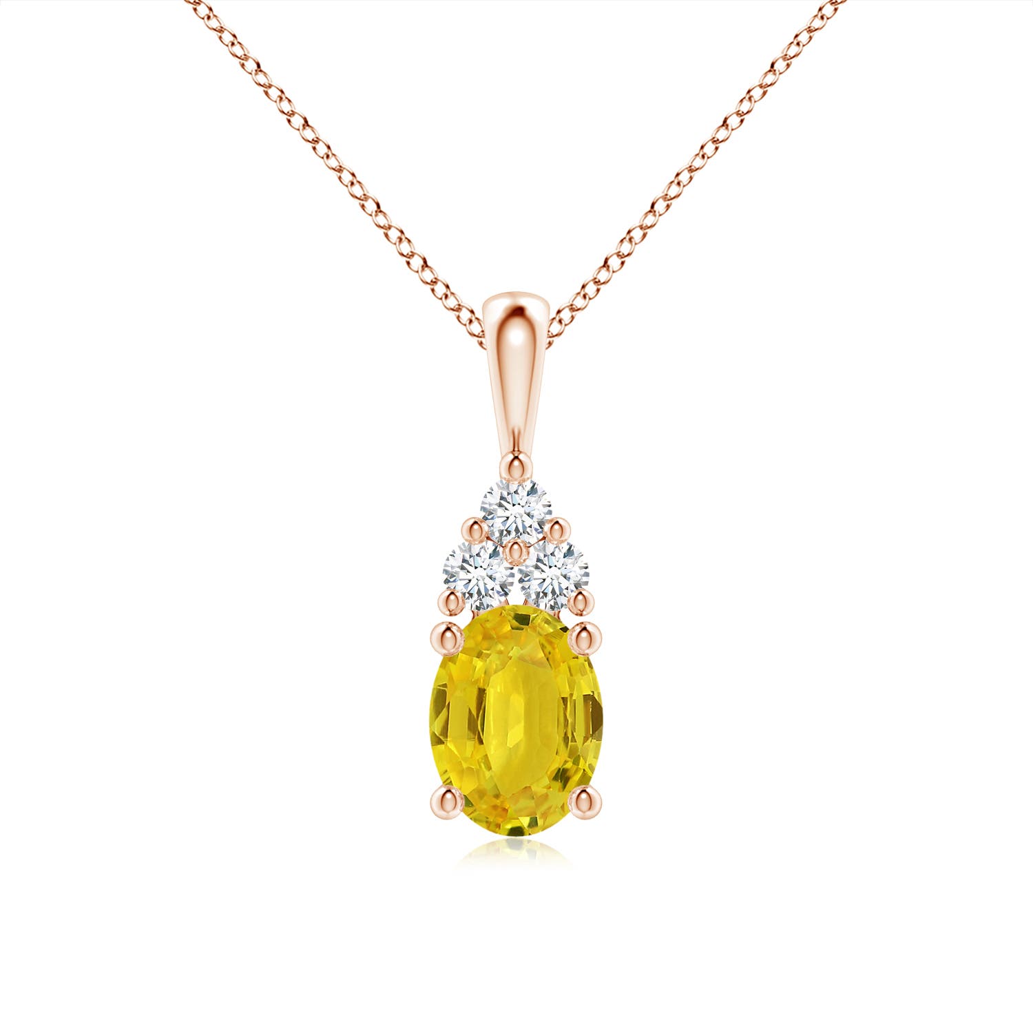 AAA - Yellow Sapphire / 1.71 CT / 14 KT Rose Gold