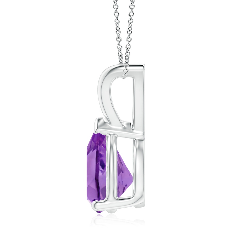 9x7mm AA V-Bale Pear-Shaped Amethyst Solitaire Pendant in S999 Silver side 199