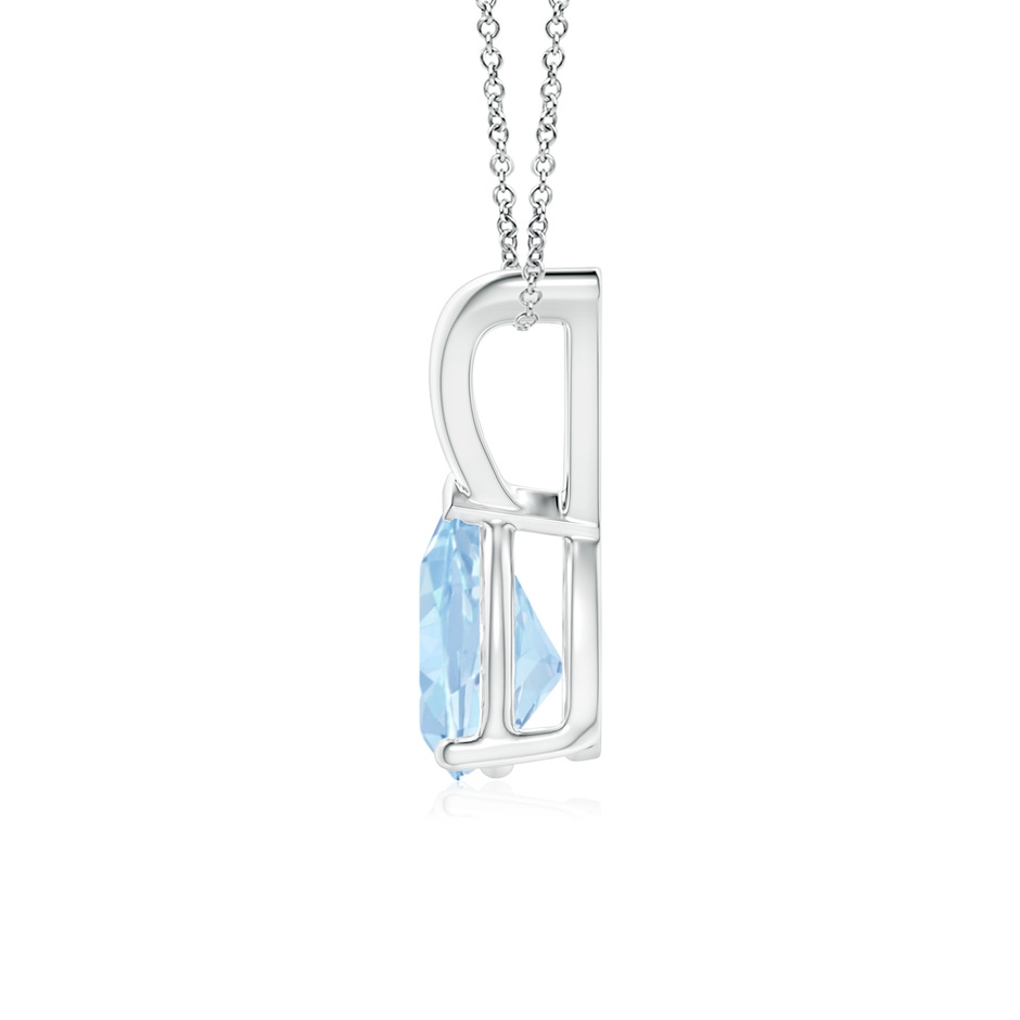 7x5mm AA V-Bale Pear-Shaped Aquamarine Solitaire Pendant in White Gold side 199