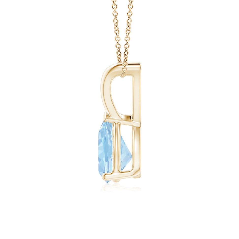 7x5mm AAA V-Bale Pear-Shaped Aquamarine Solitaire Pendant in Yellow Gold side 199
