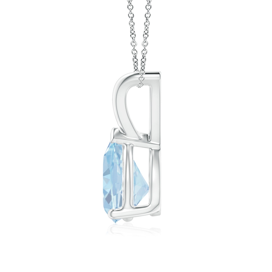 8x6mm A V-Bale Pear-Shaped Aquamarine Solitaire Pendant in S999 Silver side 199