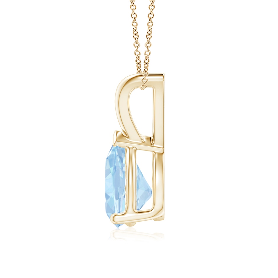 8x6mm AA V-Bale Pear-Shaped Aquamarine Solitaire Pendant in 18K Yellow Gold side 199