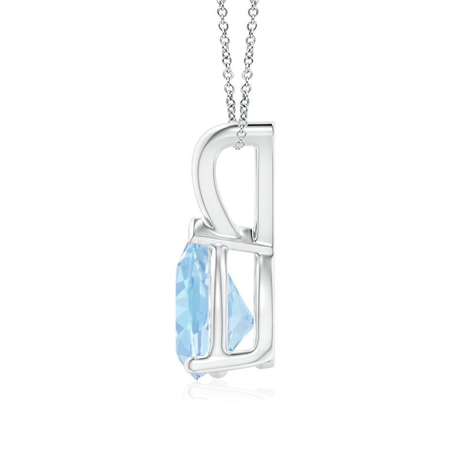 8x6mm AAA V-Bale Pear-Shaped Aquamarine Solitaire Pendant in White Gold side 199