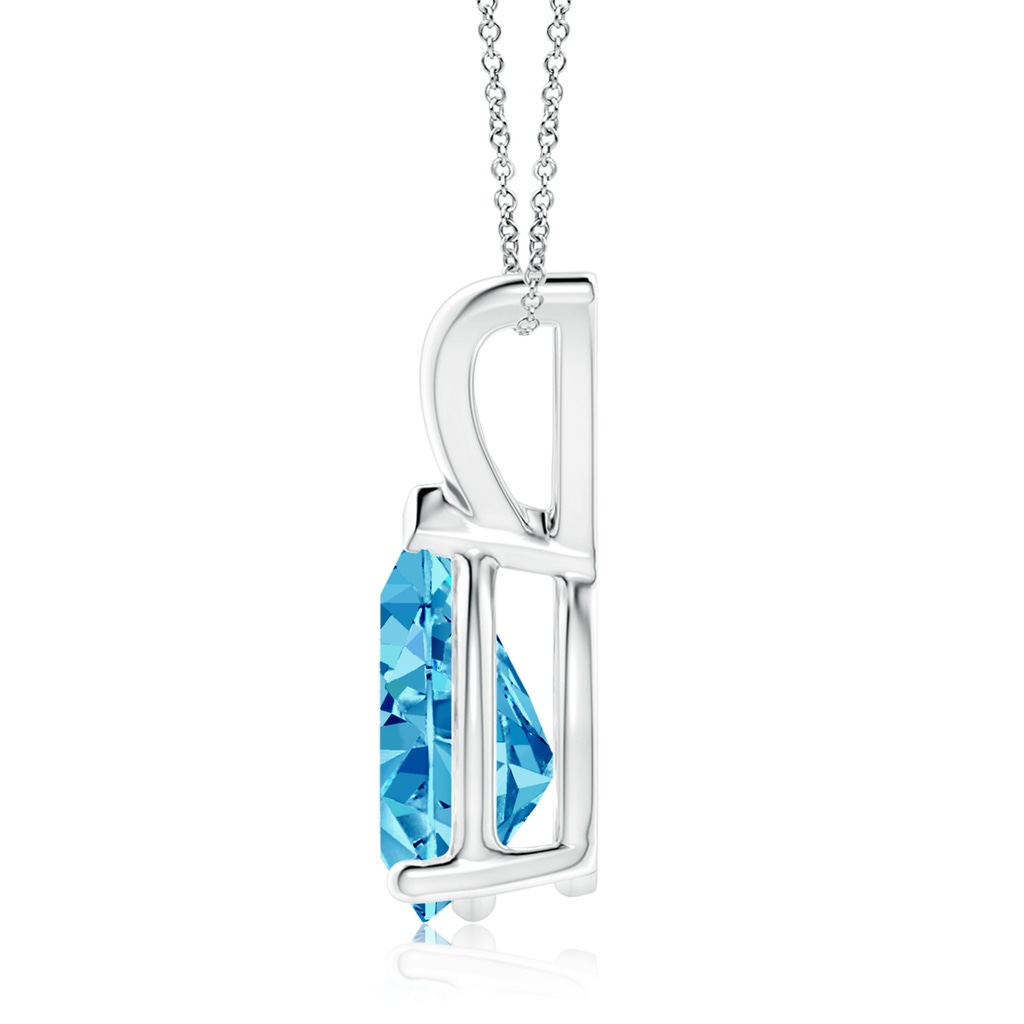 10x6.5mm AAAA V-Bale Pear-Shaped Fancy Intense Blue Diamond Solitaire Pendant in White Gold - side 199