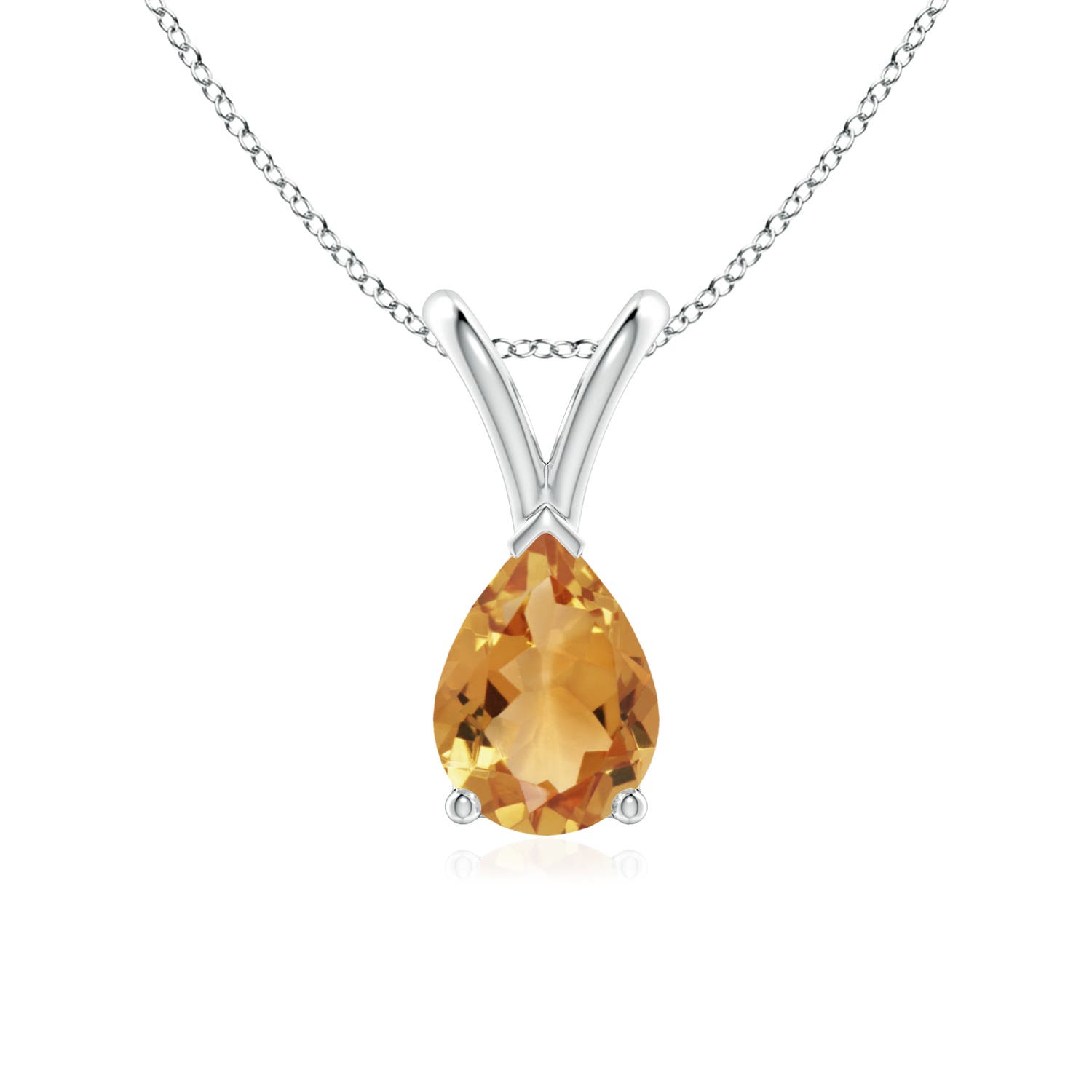 A - Citrine / 0.6 CT / 14 KT White Gold