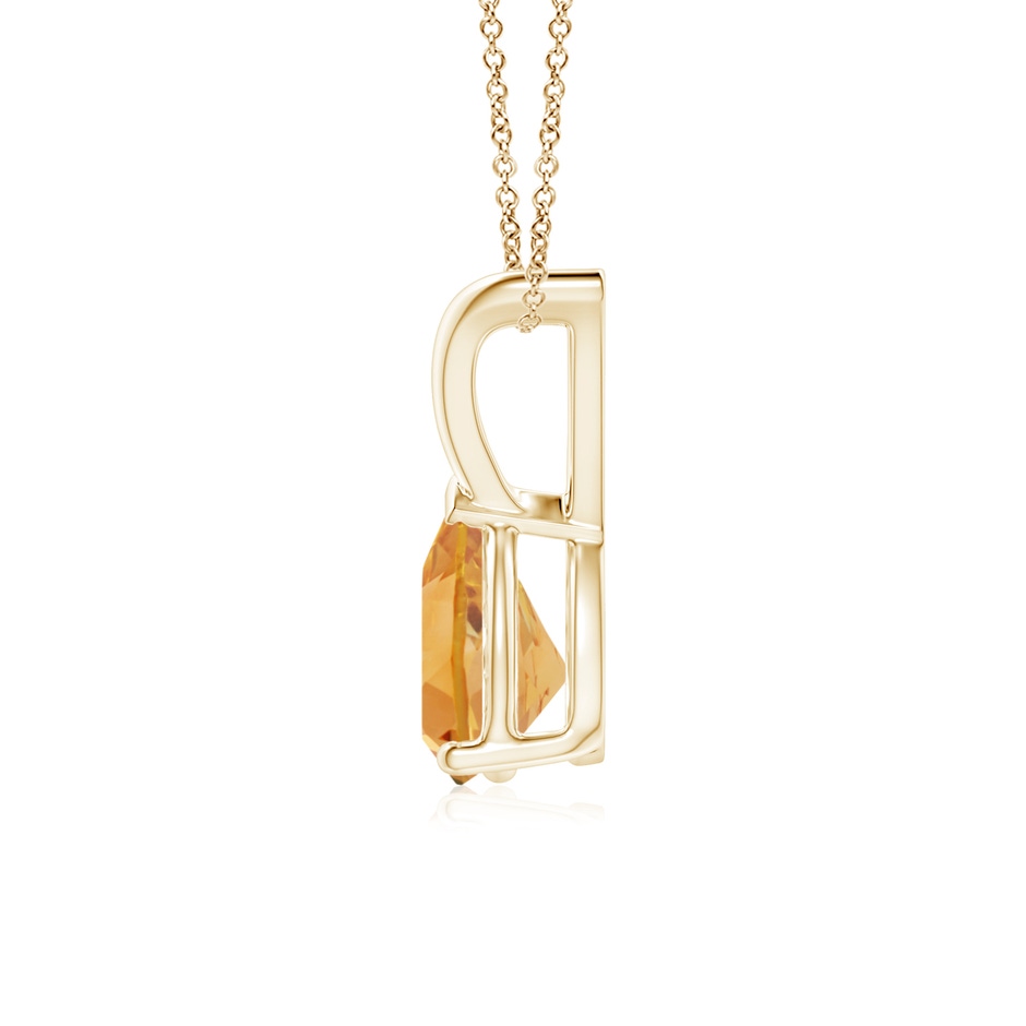 7x5mm A V-Bale Pear-Shaped Citrine Solitaire Pendant in Yellow Gold side 199