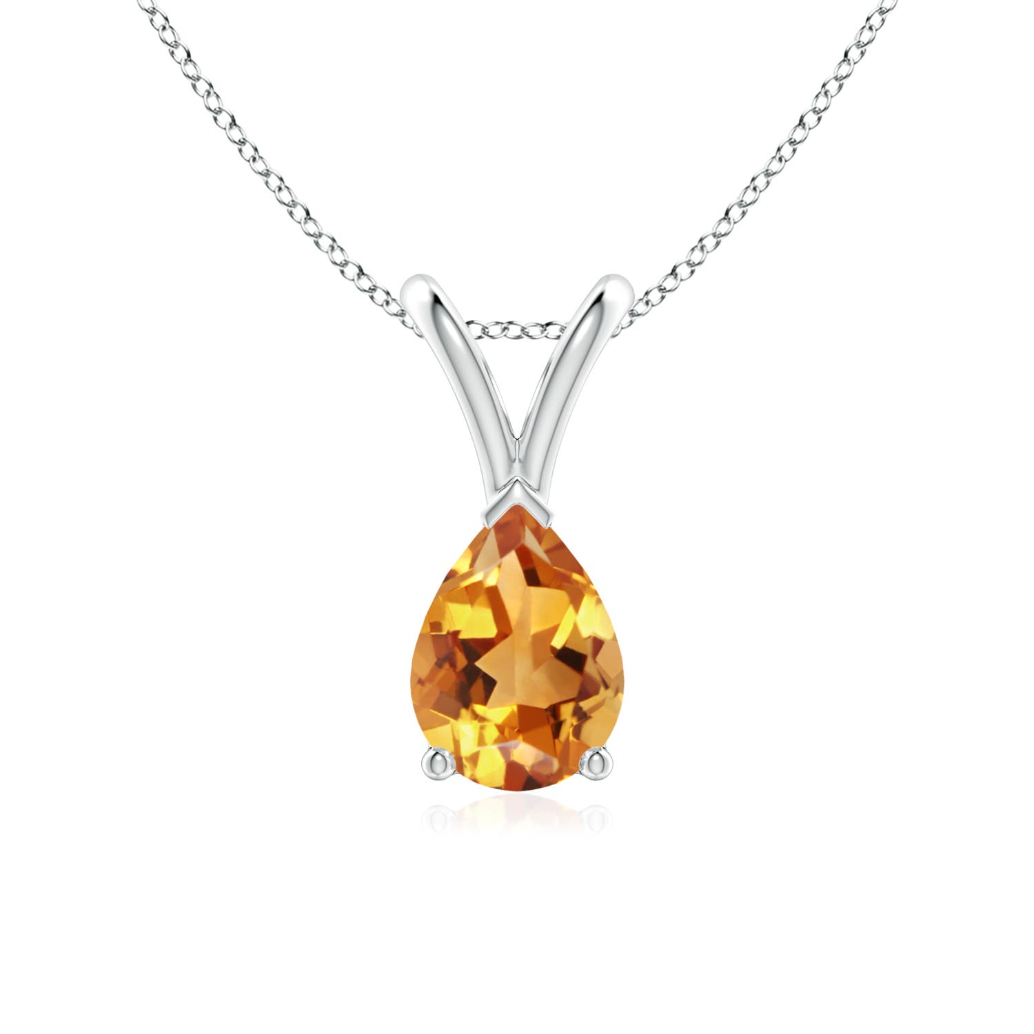 AA - Citrine / 0.6 CT / 14 KT White Gold