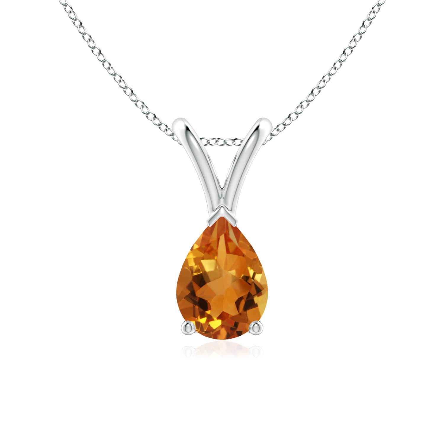 AAA - Citrine / 0.6 CT / 14 KT White Gold