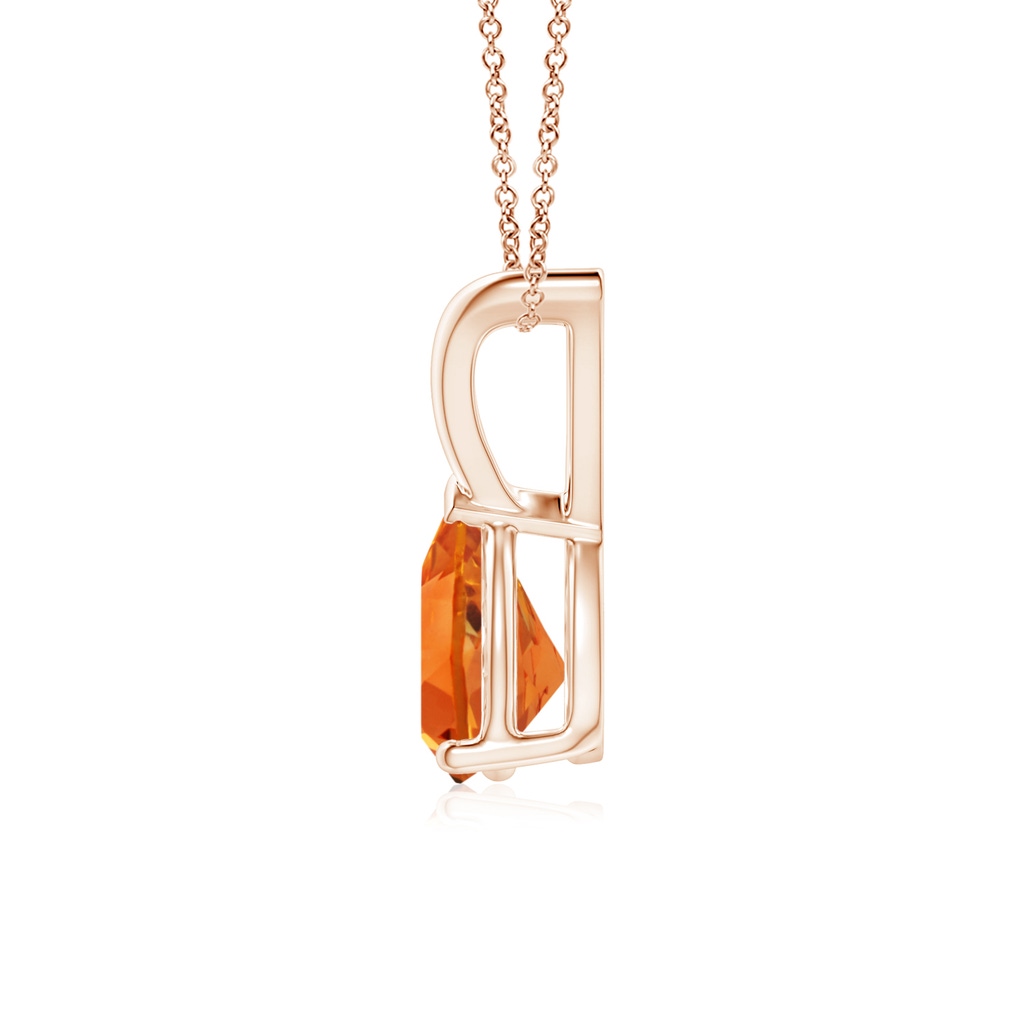 7x5mm AAAA V-Bale Pear-Shaped Citrine Solitaire Pendant in Rose Gold - side 199