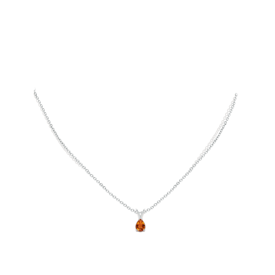 7x5mm AAAA V-Bale Pear-Shaped Citrine Solitaire Pendant in S999 Silver pen