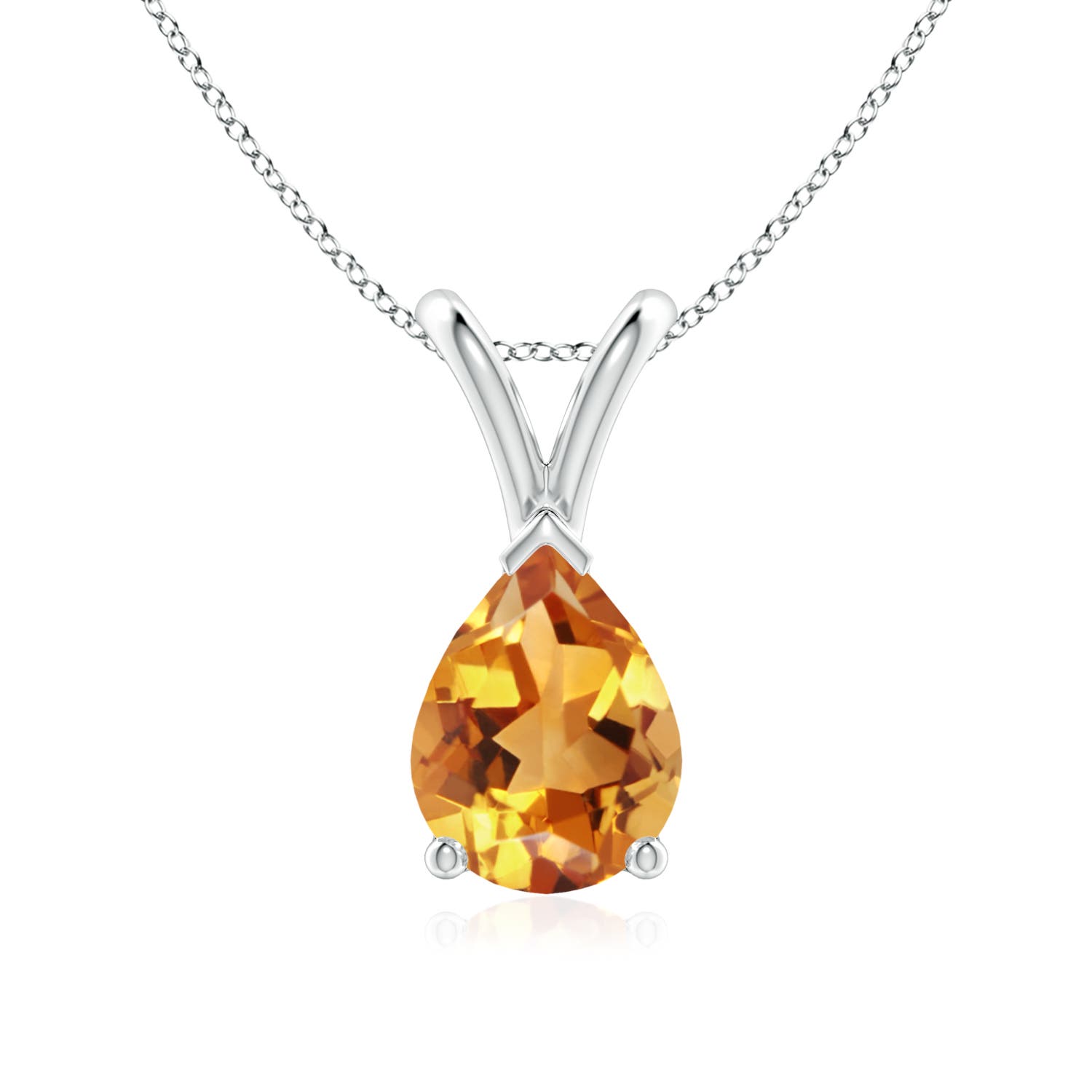 AA - Citrine / 1 CT / 14 KT White Gold