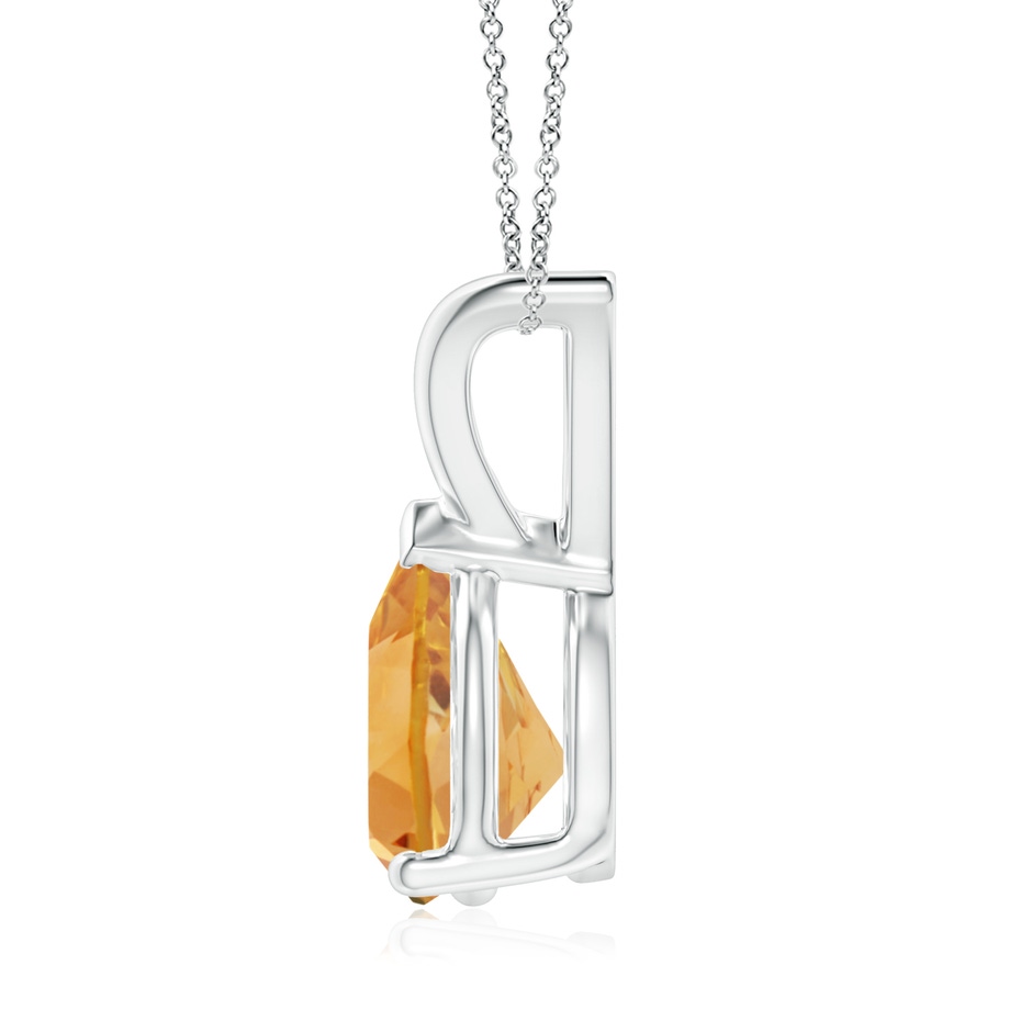 9x7mm A V-Bale Pear-Shaped Citrine Solitaire Pendant in S999 Silver side 199