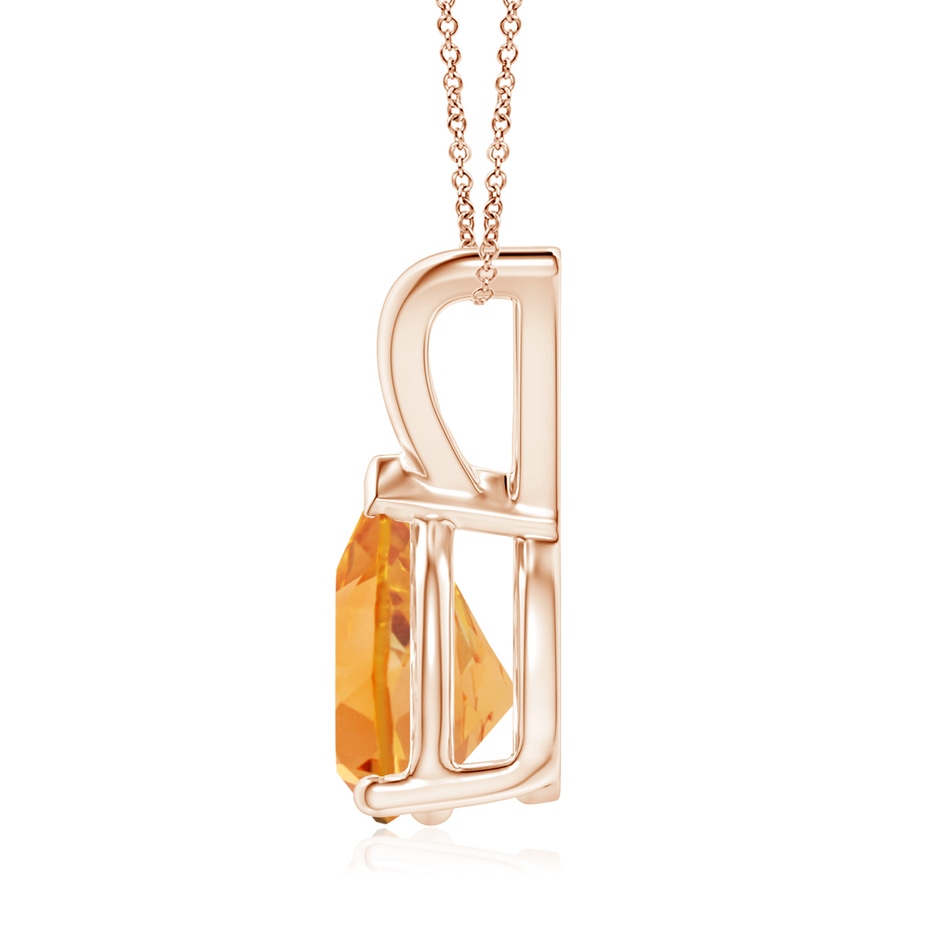 9x7mm AA V-Bale Pear-Shaped Citrine Solitaire Pendant in Rose Gold side 199