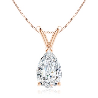 10x6.5mm GVS2 V-Bale Pear-Shaped Diamond Solitaire Pendant in 9K Rose Gold