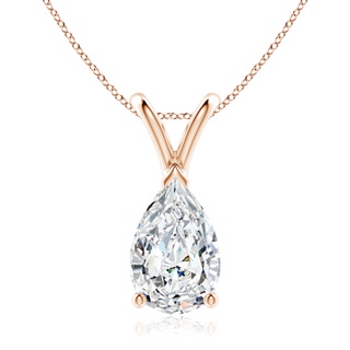 10x6.5mm GVS2 V-Bale Pear-Shaped Diamond Solitaire Pendant in Rose Gold